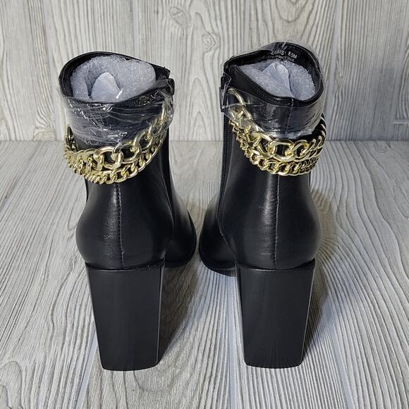 Steve Madden Perlina Black Leather Chain Ankle Boots, NWT, NIB, Size 8.5 - Picture 6 of 15